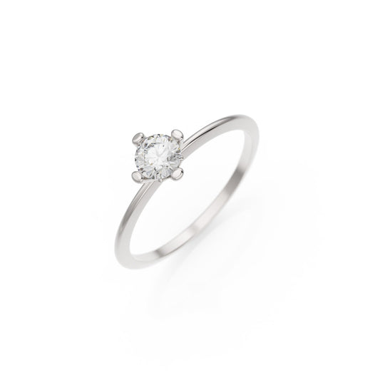 Verlobungsring Mod 601 in Weißgold 14 Karat (585) mit 0,30 ct Lab-Grown-Diamant