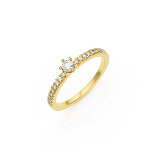 Verlobungsring Mod 605 in Gelbgold 18 Karat (750) mit Lab-Grown-Diamant