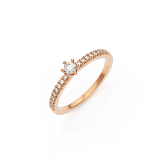 Verlobungsring Mod 605 in Rotgold 14 Karat (585) mit Lab-Grown-Diamant